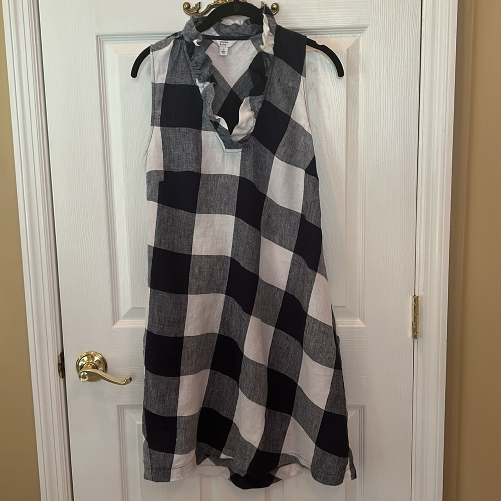 crown & ivy ~ SZ  S ~ 100% Linen ~ A-Line Dress ~worn maybe 3 times